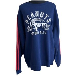 🆕 Peanuts Snoopy Football Club Sweatshirt Navy Size L NWOT